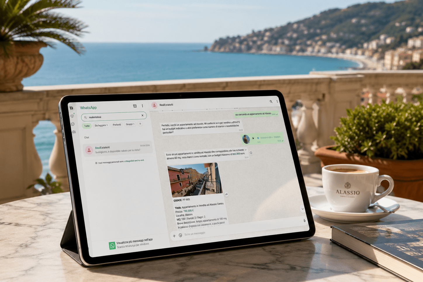 Panoramica di Alassio e servizi digitali di Falanga Immobiliare