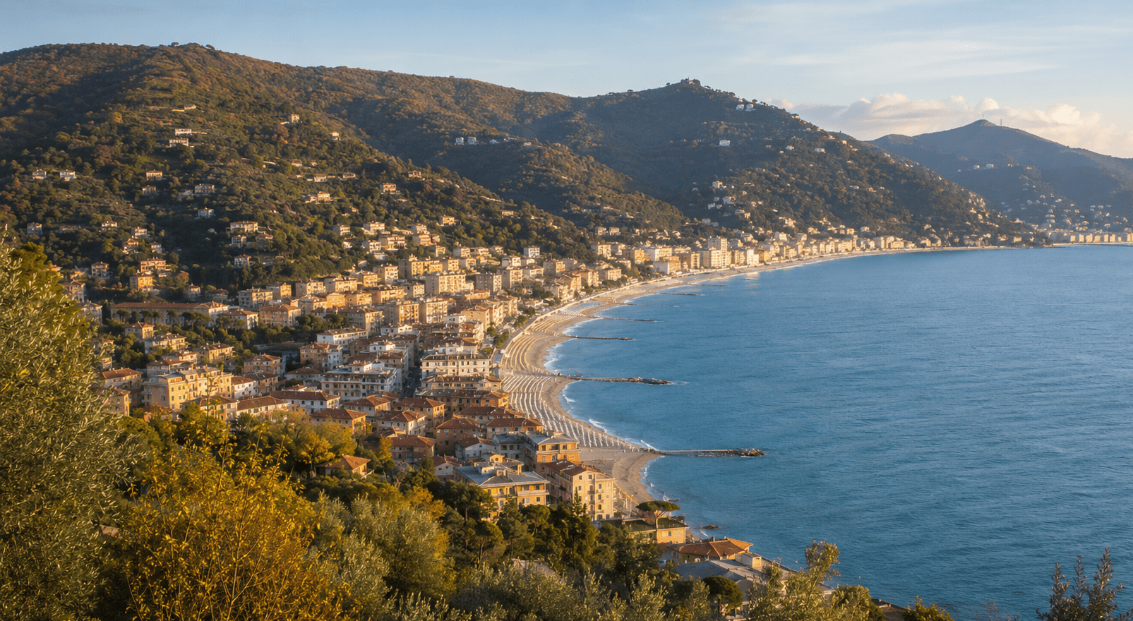 Panoramica del golfo per analizzare il trend immobiliare ad Alassio